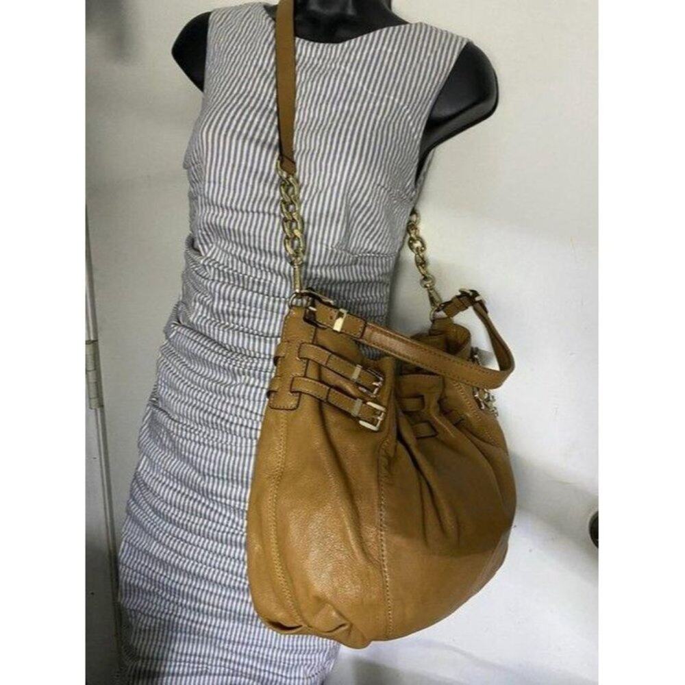 michael kors crossbody w w strap orange leather ho - Picture 6 of 12